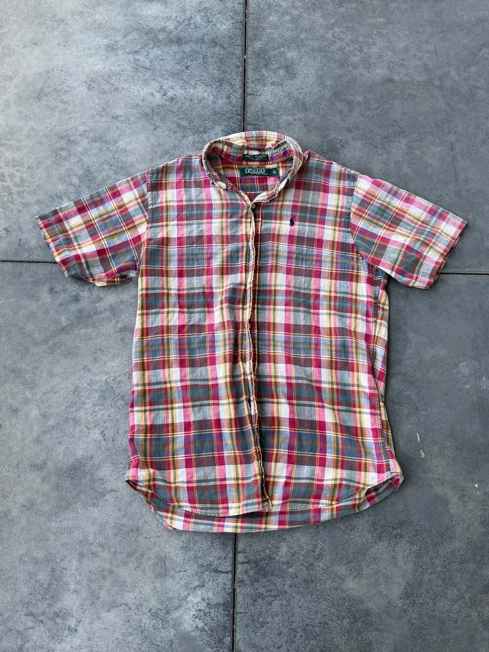 Polo by Ralph Lauren Plaid Short Sleeve Button Down Shirt Size XL